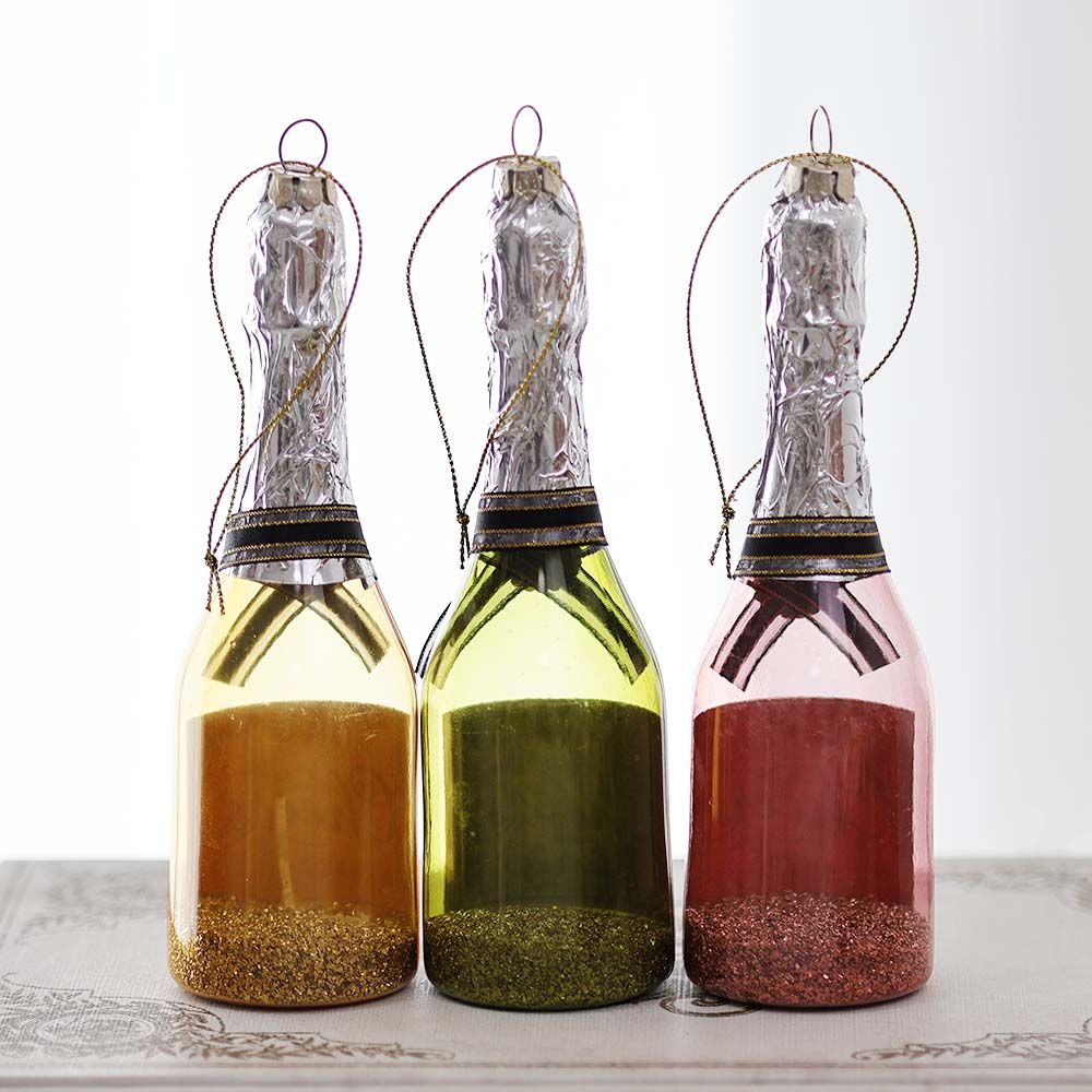 楽天市場】シャンパンボトルオーナメント 3個セット 飾り オブジェ