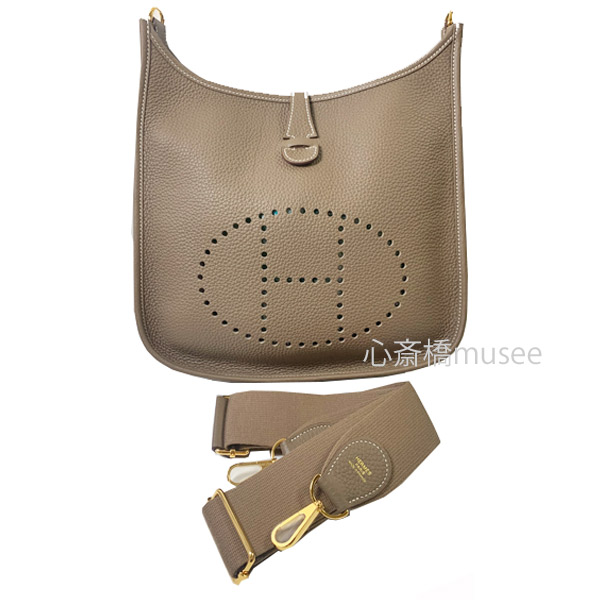 楽天市場】≪BrandNew≫ Hermes Evelyn Trois PM 29 Etoupe Gold