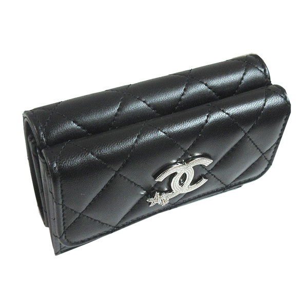 楽天市場】≪Brand new≫ CHANEL Small Flap Wallet Black Silver BIG