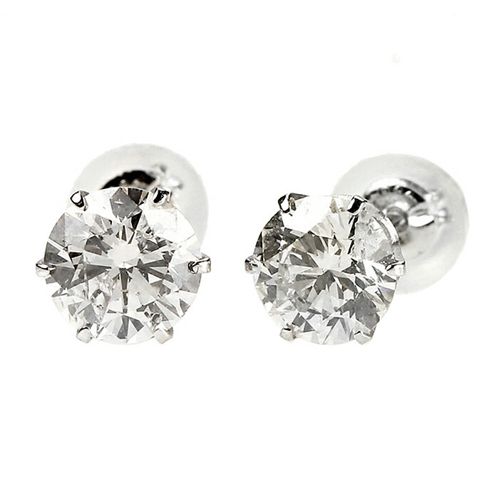 楽天市場】ダイヤモンド ピアス 一粒 Pt900 プラチナ ダイヤ 合計1ct