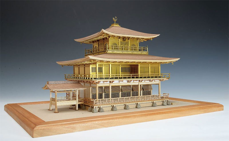 楽天市場】ウッディジョー 1/75 鹿苑寺 金閣寺 ゴールド仕様 改良版