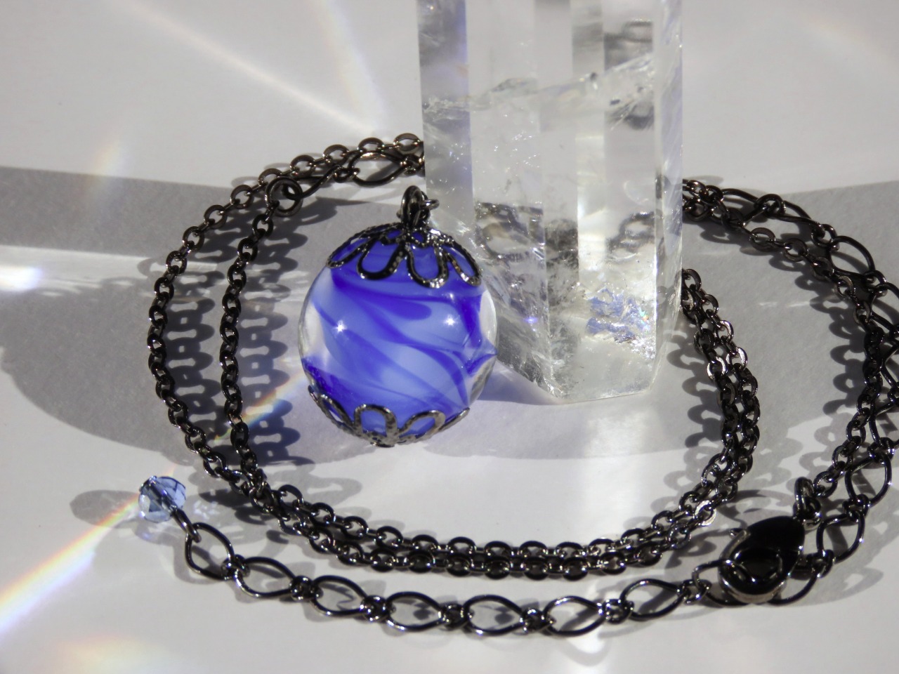 楽天市場】とんぼ玉 ネックレス 国産 伝統的 工芸品 青 ブルー : 大阪