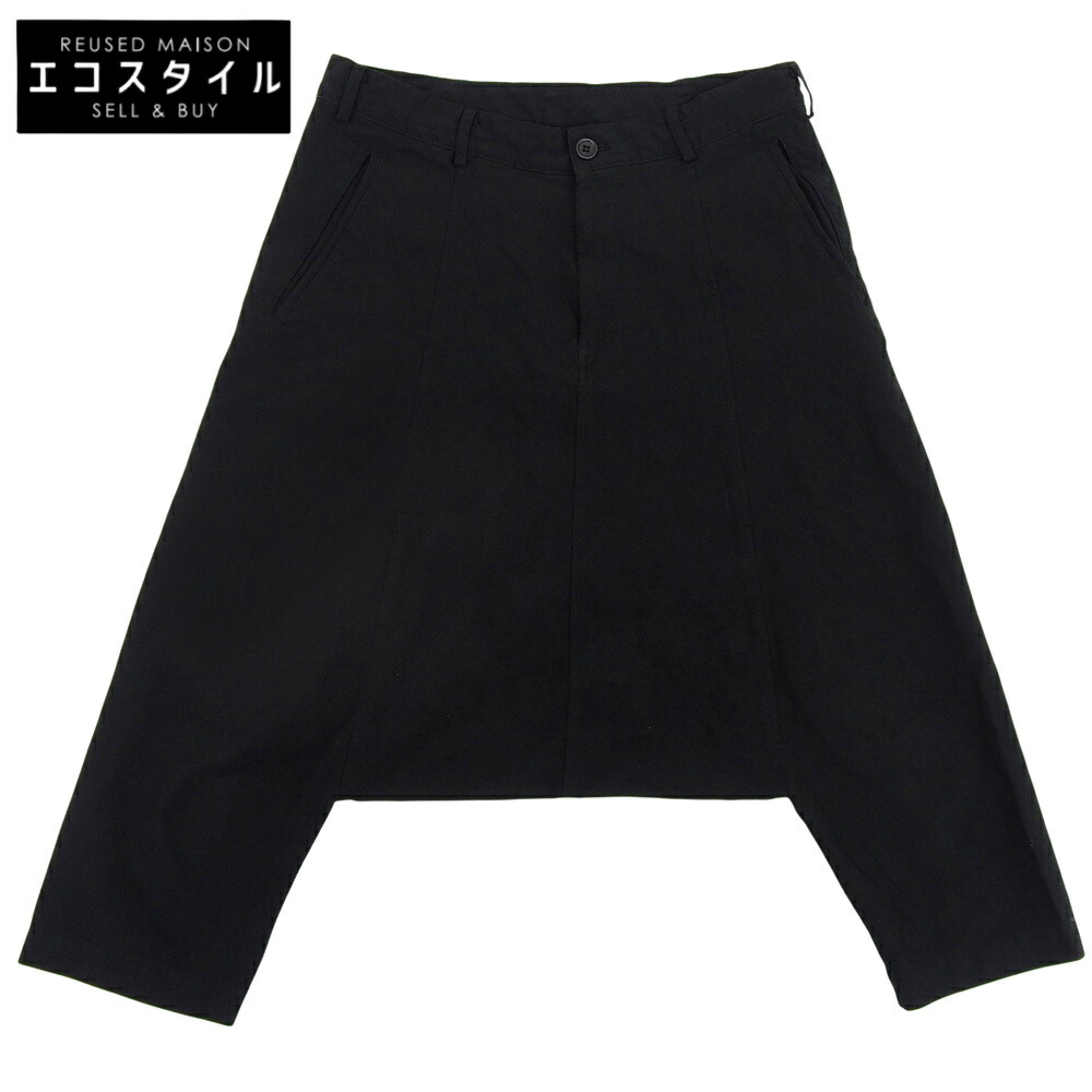 ブラックコムデギャルソン ポリ縮 サルエルカーゴパンツ ブラック