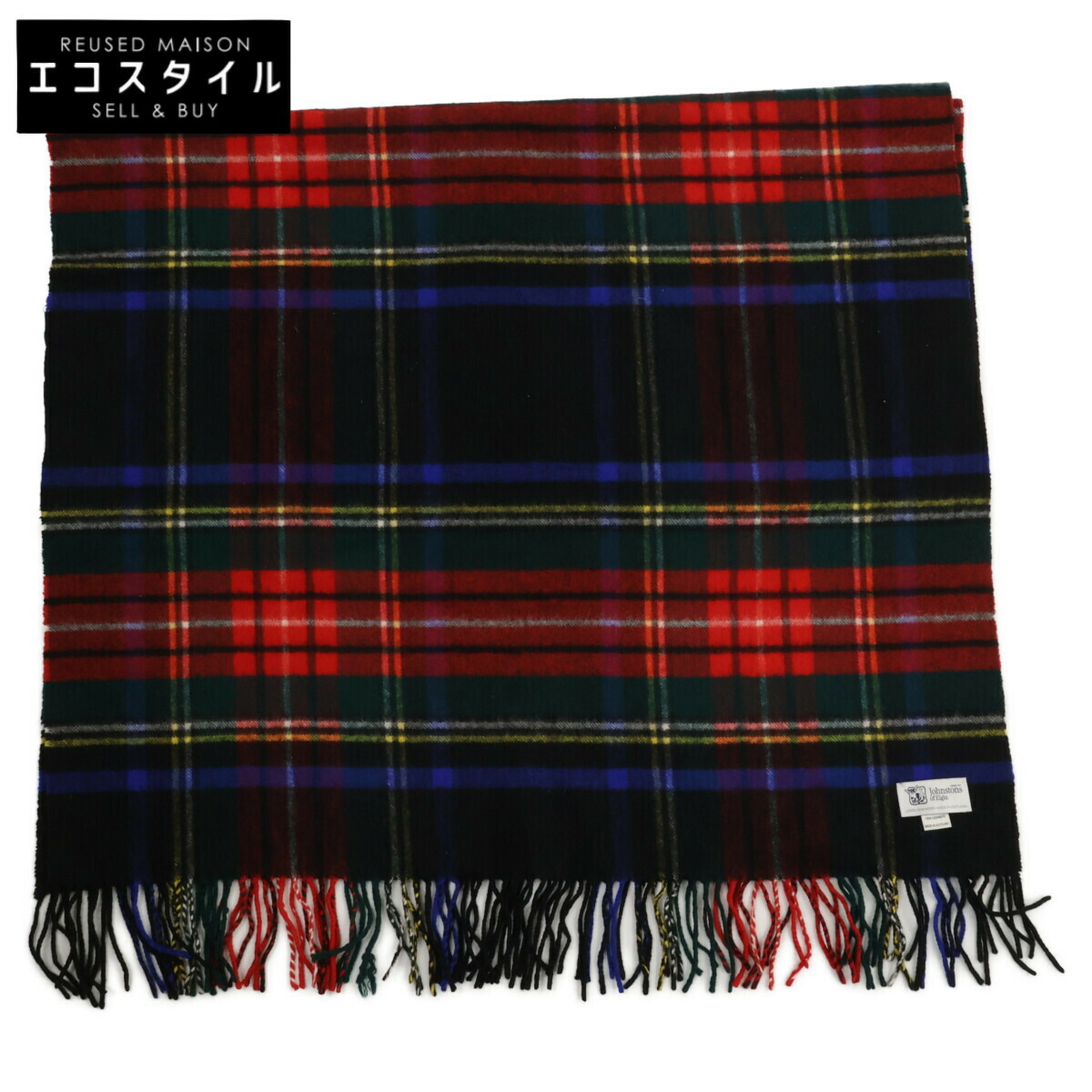 楽天市場】ジョンストンズ カシミア ストール ブラックスチュワートの通販