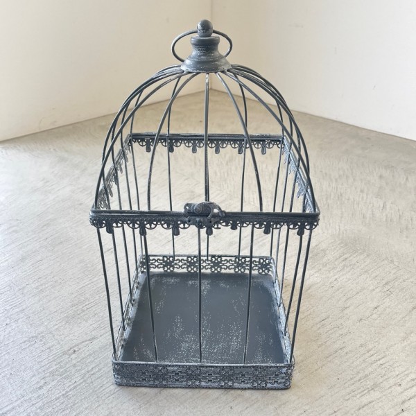 フレンチシャビー 鳥かご ガーデニング アイアンの鳥籠に寄せ植えの