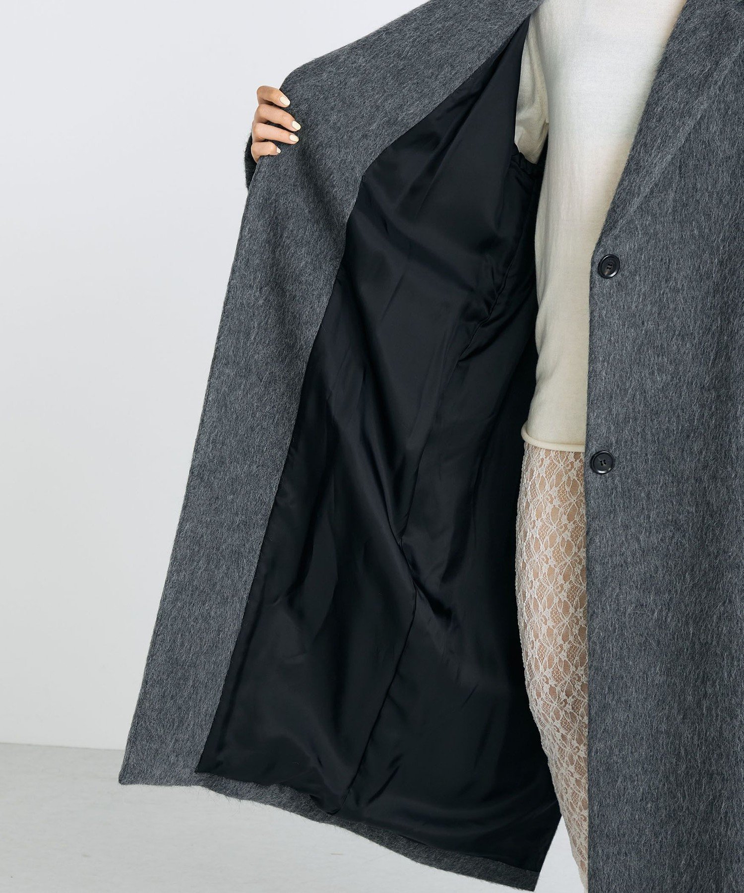 TOMORROWLAND｜アルパカシャギー チェスターコート | Rakuten Fashion