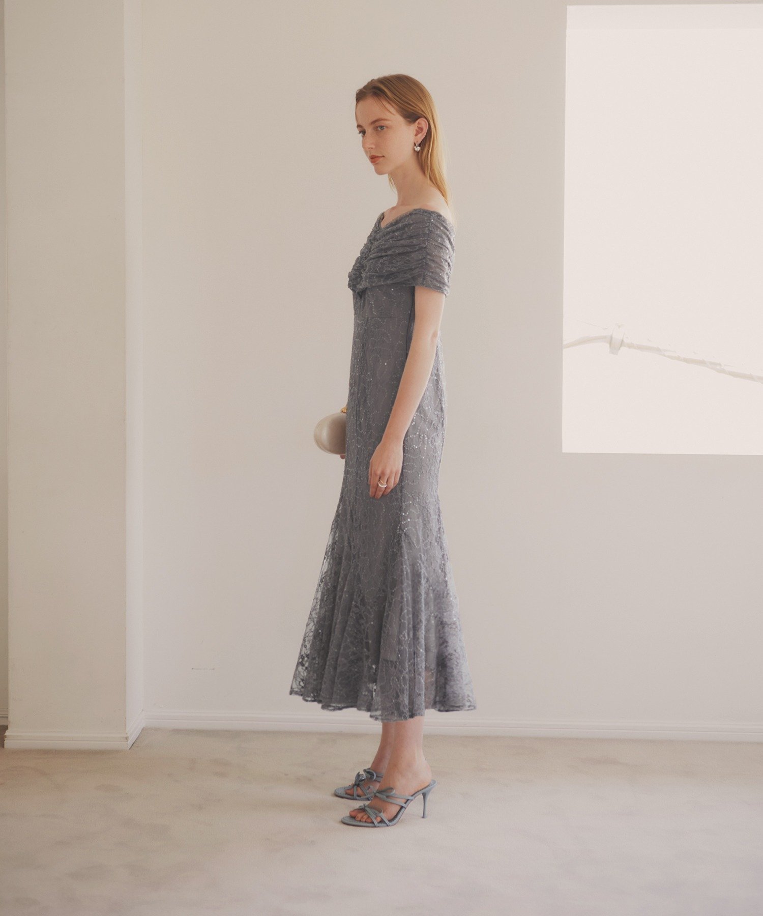 Leja｜LEJA-2WAYレース花柄オフショルダーマーメイドロングワンピース