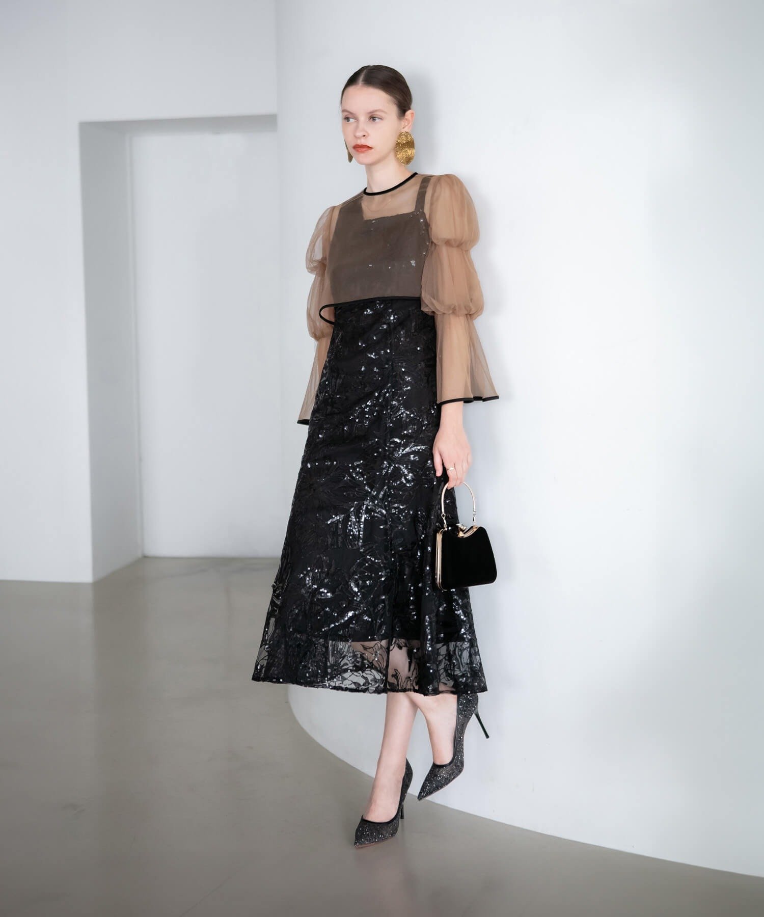 Leja｜LEJA-フレアスリーブボレロ花柄マーメイドワンピースドレス 結婚