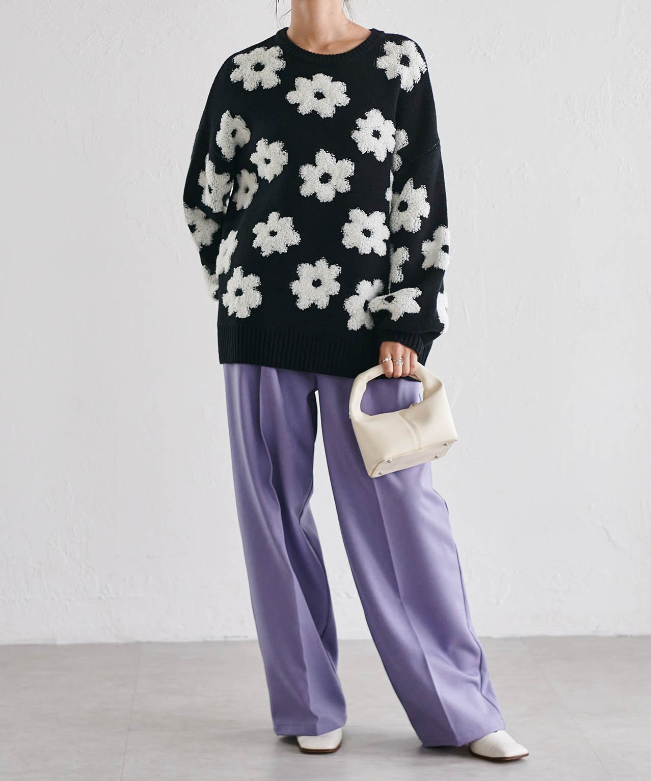 momentel 花柄デザイン ニットビーニー momentel 花柄デザイン ニット