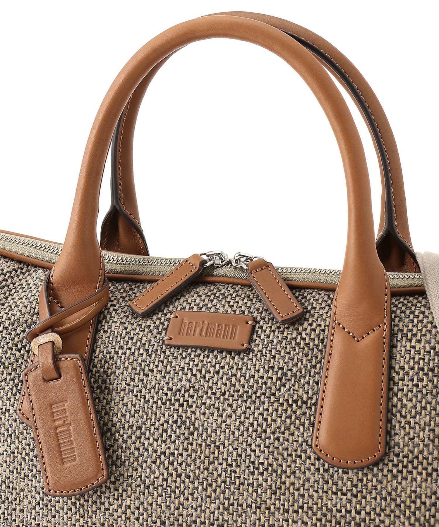 □【ハートマン hartmann】 レザー×ナイロンツイード キャリーバッグ