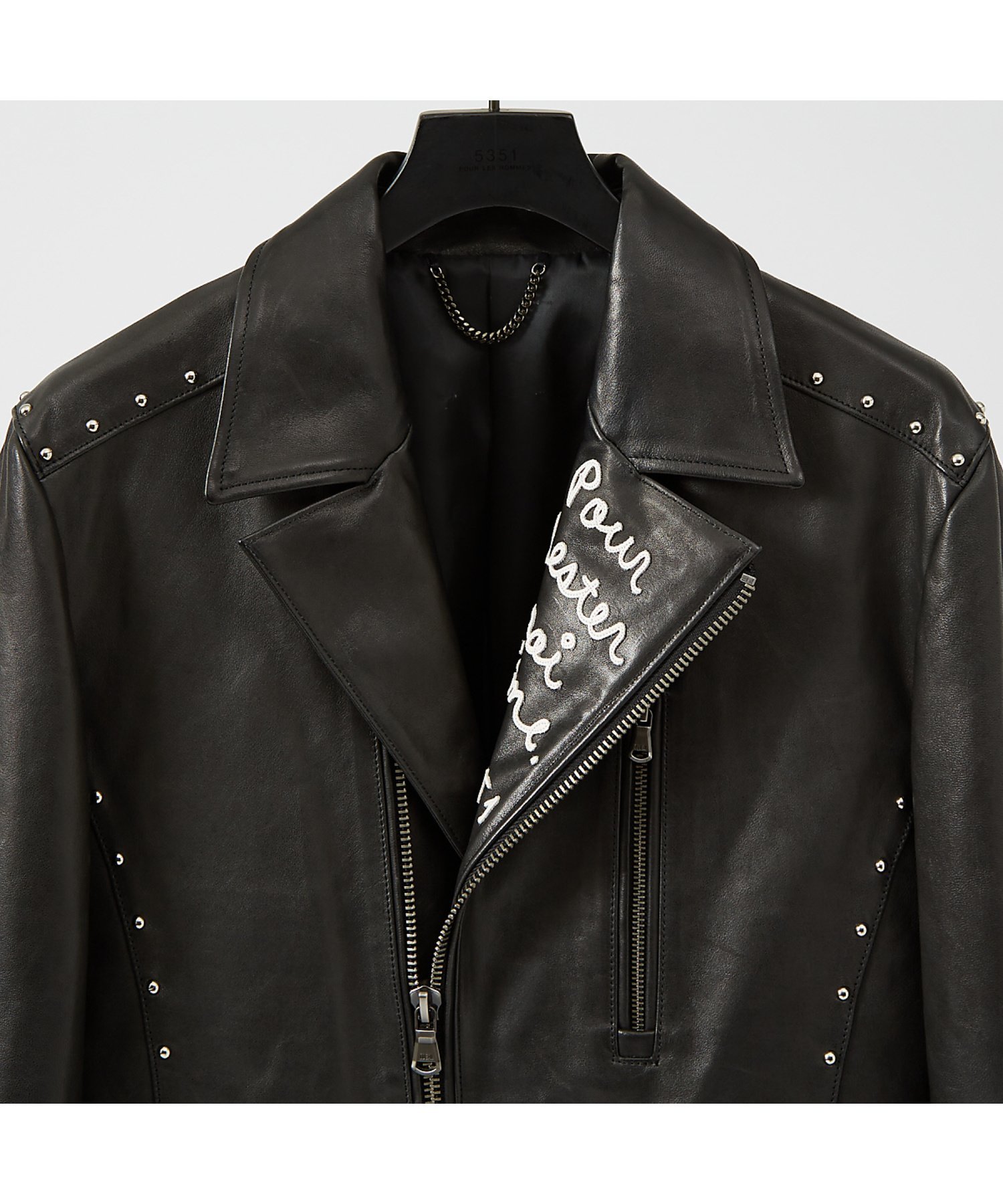 5351POUR LES HOMMES｜【40周年】スタッズカスタム セミダブル レザー