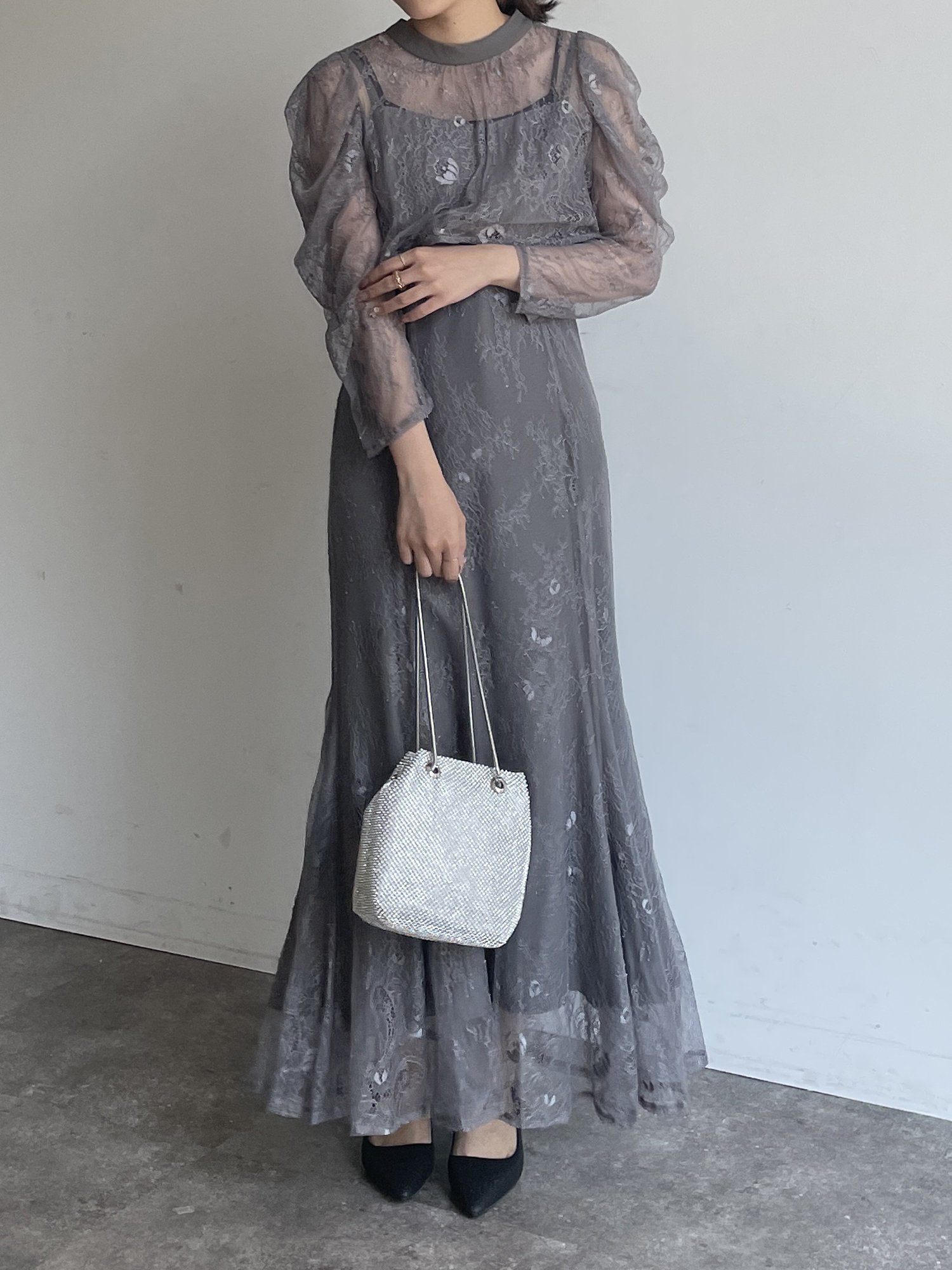 Thevon.｜【オケージョン】ボレロレイヤーレースキャミワンピース