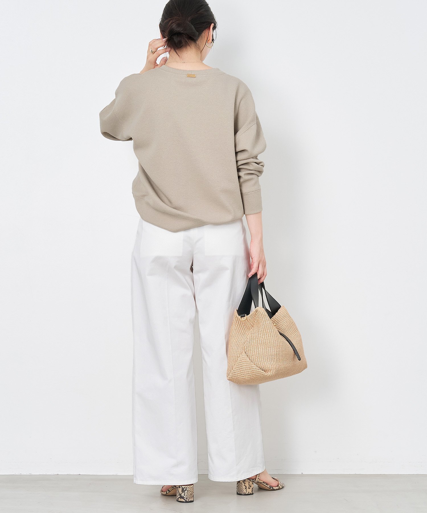 新品　MICA&DEAL　チノワイドパンツ　ベージュ　34 MICA&DEAL マイカアンドディール レディース パンツ チノ スラックス