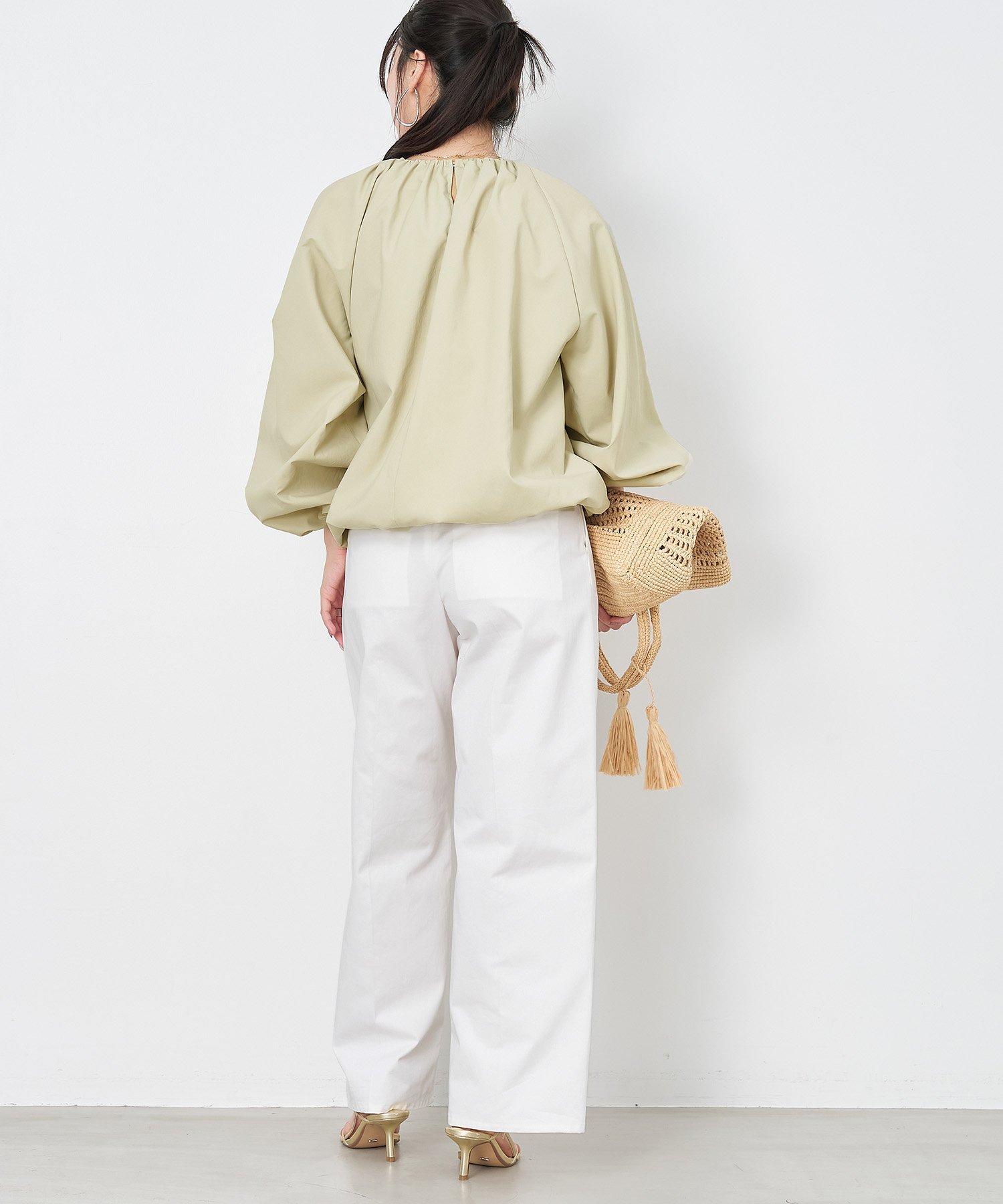 新品　MICA&DEAL　チノワイドパンツ　ベージュ　34 MICA&DEAL マイカアンドディール レディース パンツ チノ スラックス