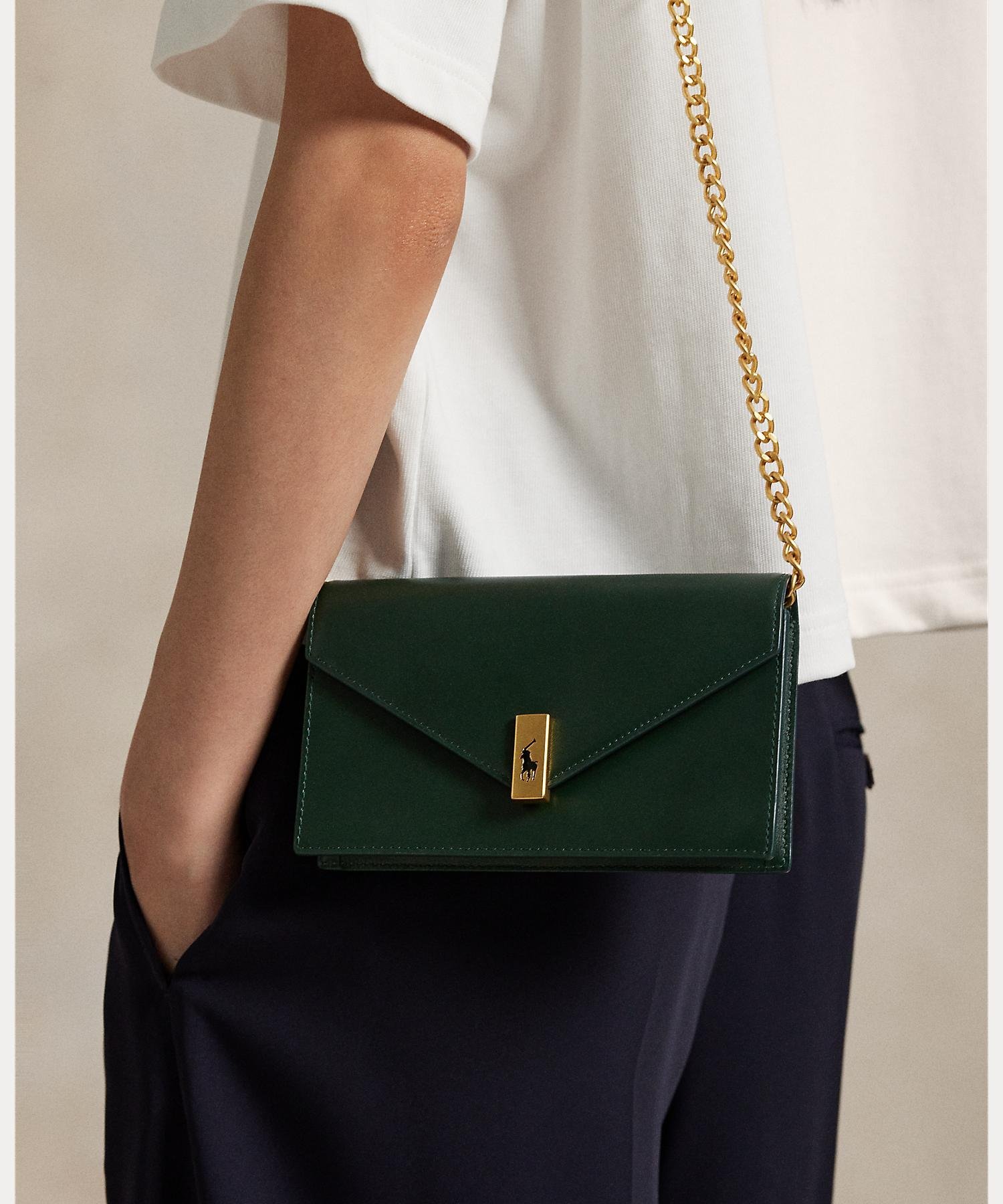 RALPH LAUREN｜Polo ID レザー チェーン ウォレット & バッグ