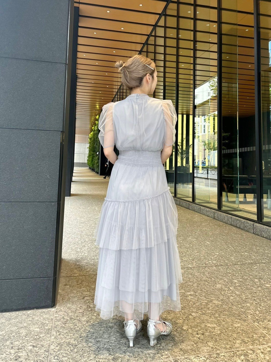 美品 タグ付き FURFUR ハーフスリーブラメチュールドレス 限定サイズ