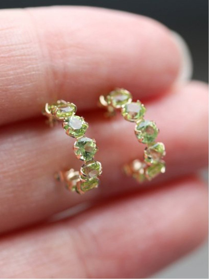 cui-cui｜ペリドット スナップ フープ ピアス | K10YG | Rakuten