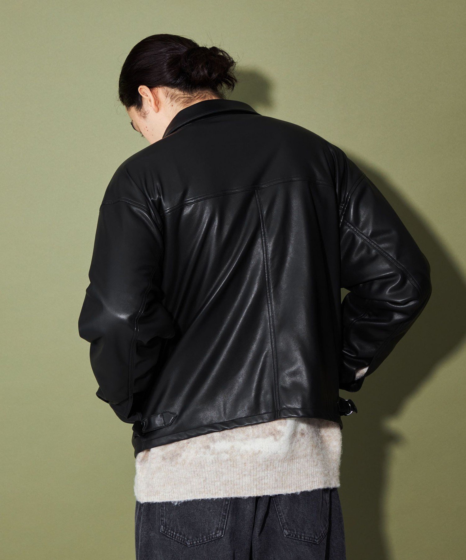 CITEN レザージャケット CITEN｜<CITEN>レザーライクバルーンジップブルゾン | Rakuten Fashion