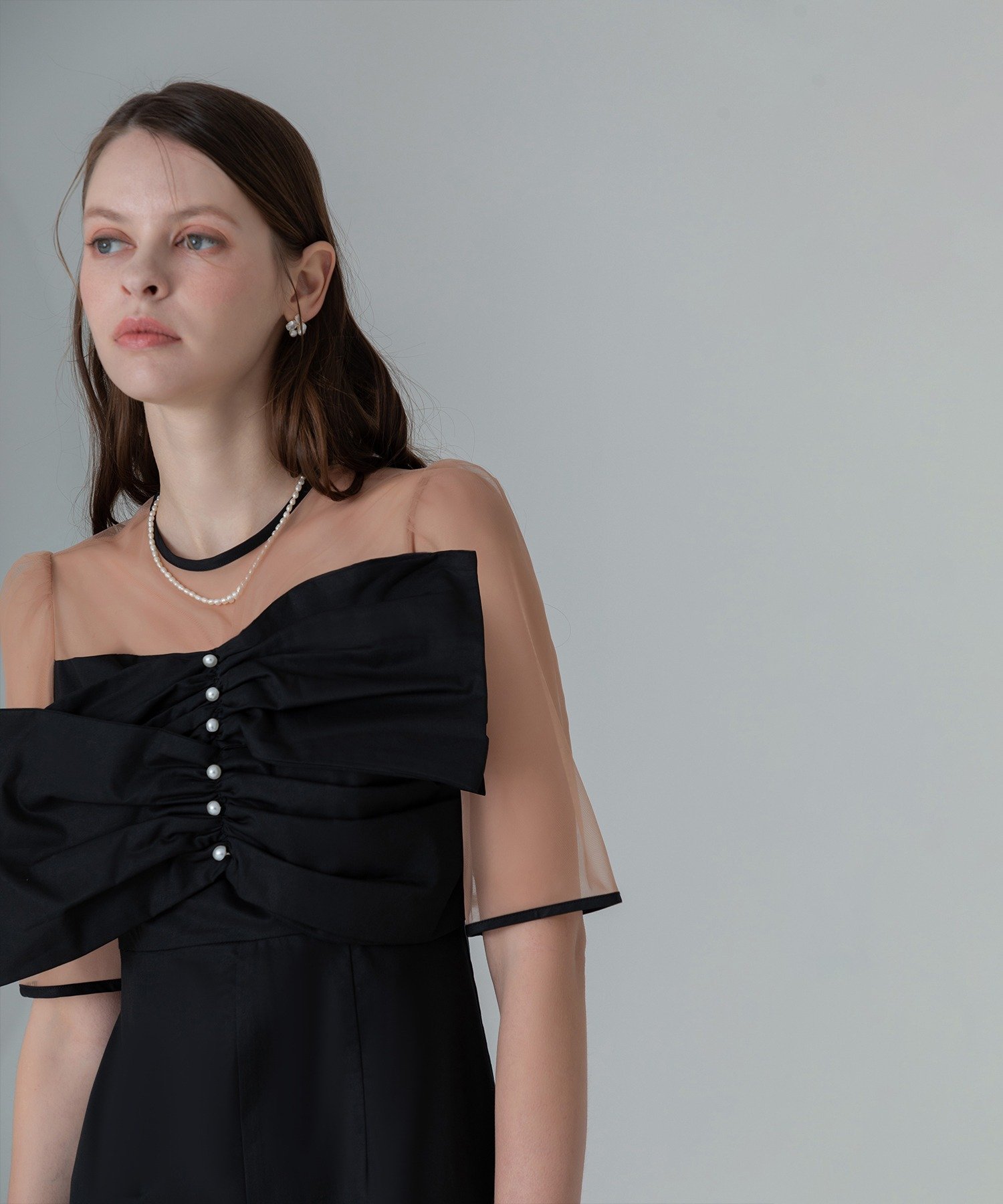 LEJA シアープリーツスリーブIラインワンピースドレス 楽天市場