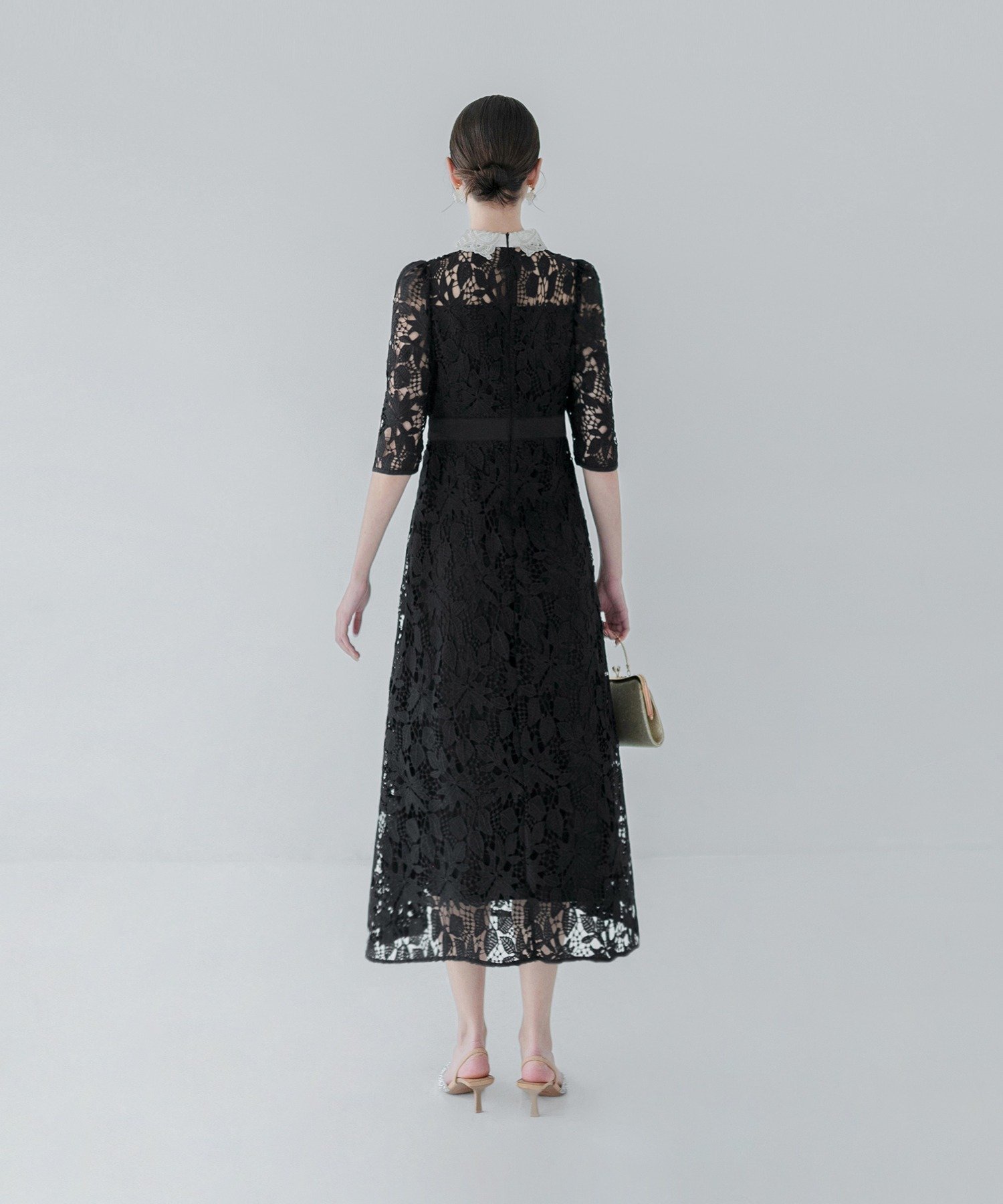 Leja｜花柄レースビジューカラーAラインドレス結婚式 パーティー