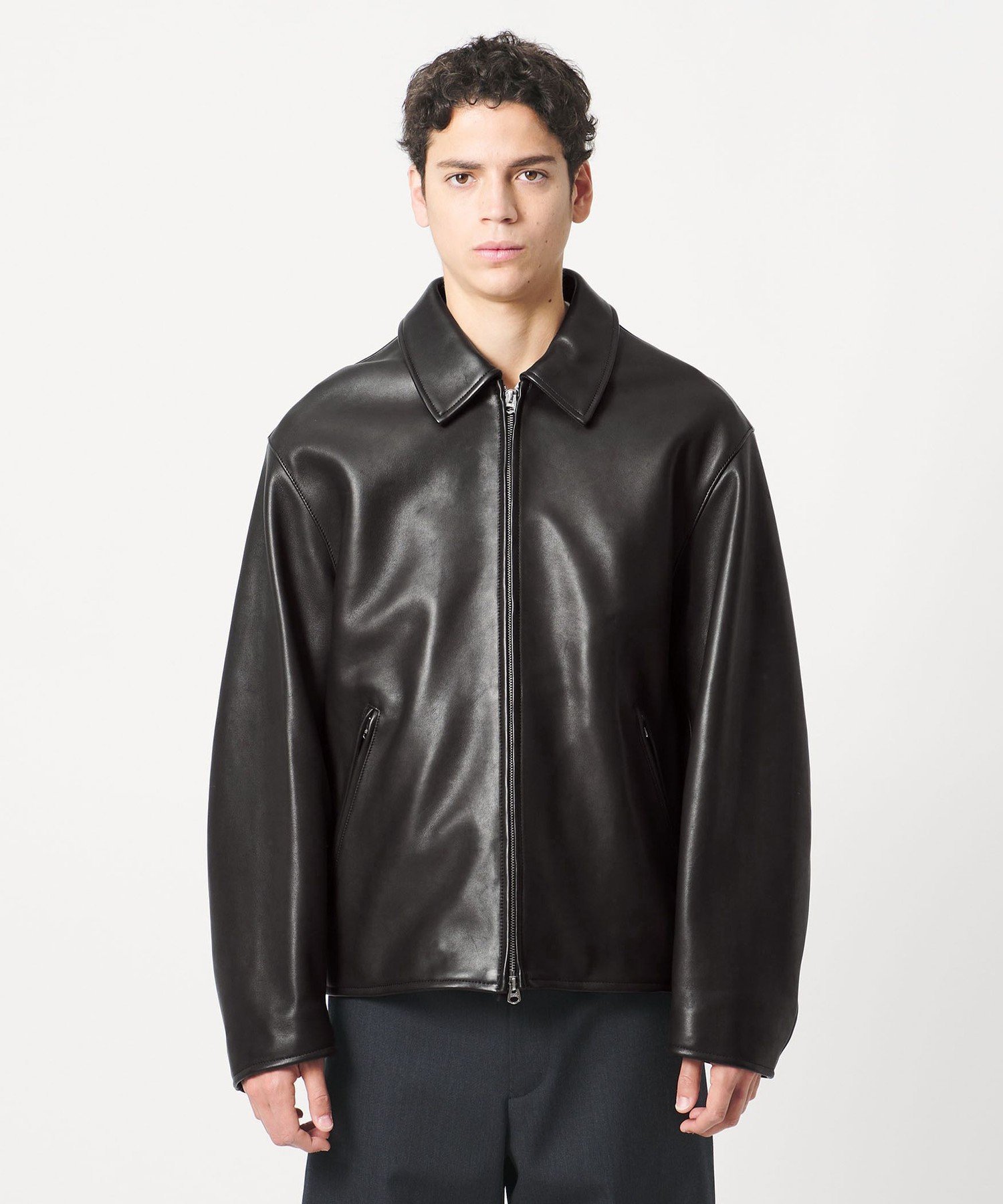 ユークス●未使用級/希少カラー●高級イタリア製ラムレザー バイカージャケット L ユークス○未使用級/希少カラー○高級イタリア製ラムレザー バイカー