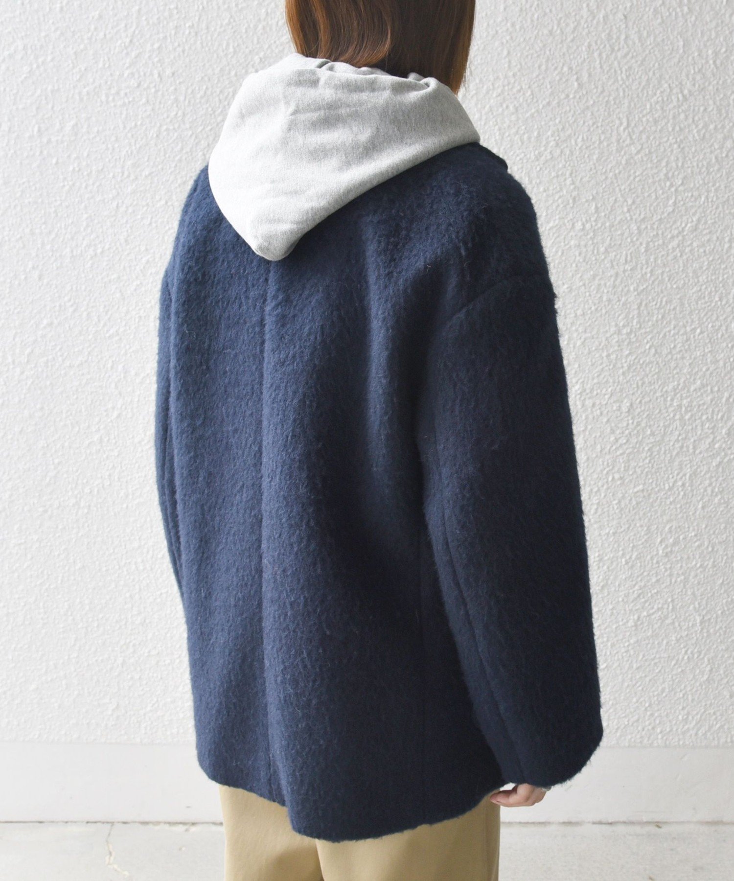 SHIPS｜SHIPS any: ウール ミックス シャギー シングル コート