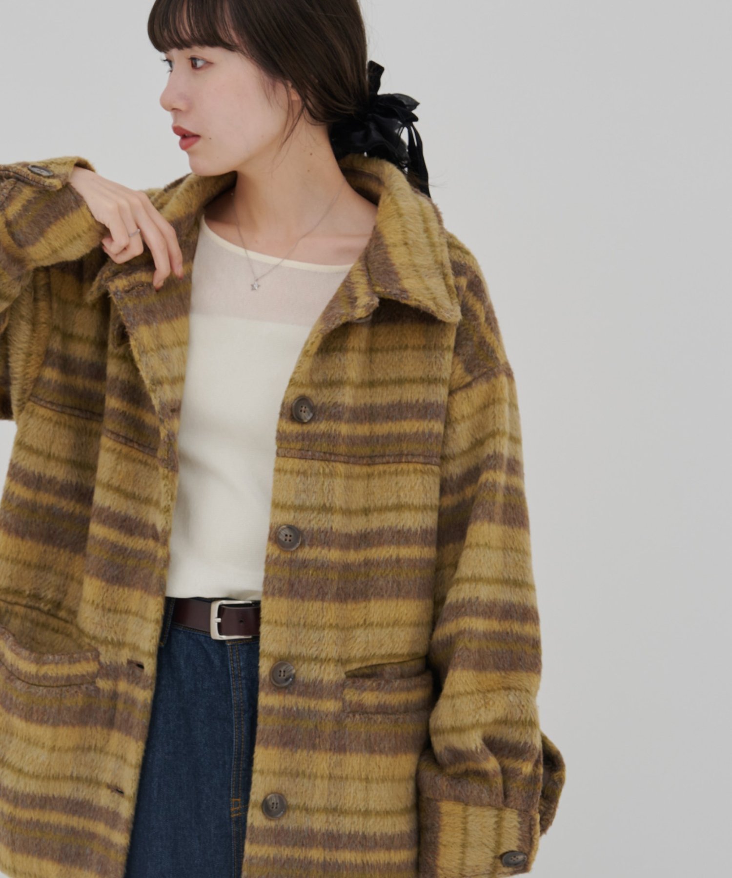 Discoat｜【umm./特別感ある一着】チェックシャギーコート | Rakuten