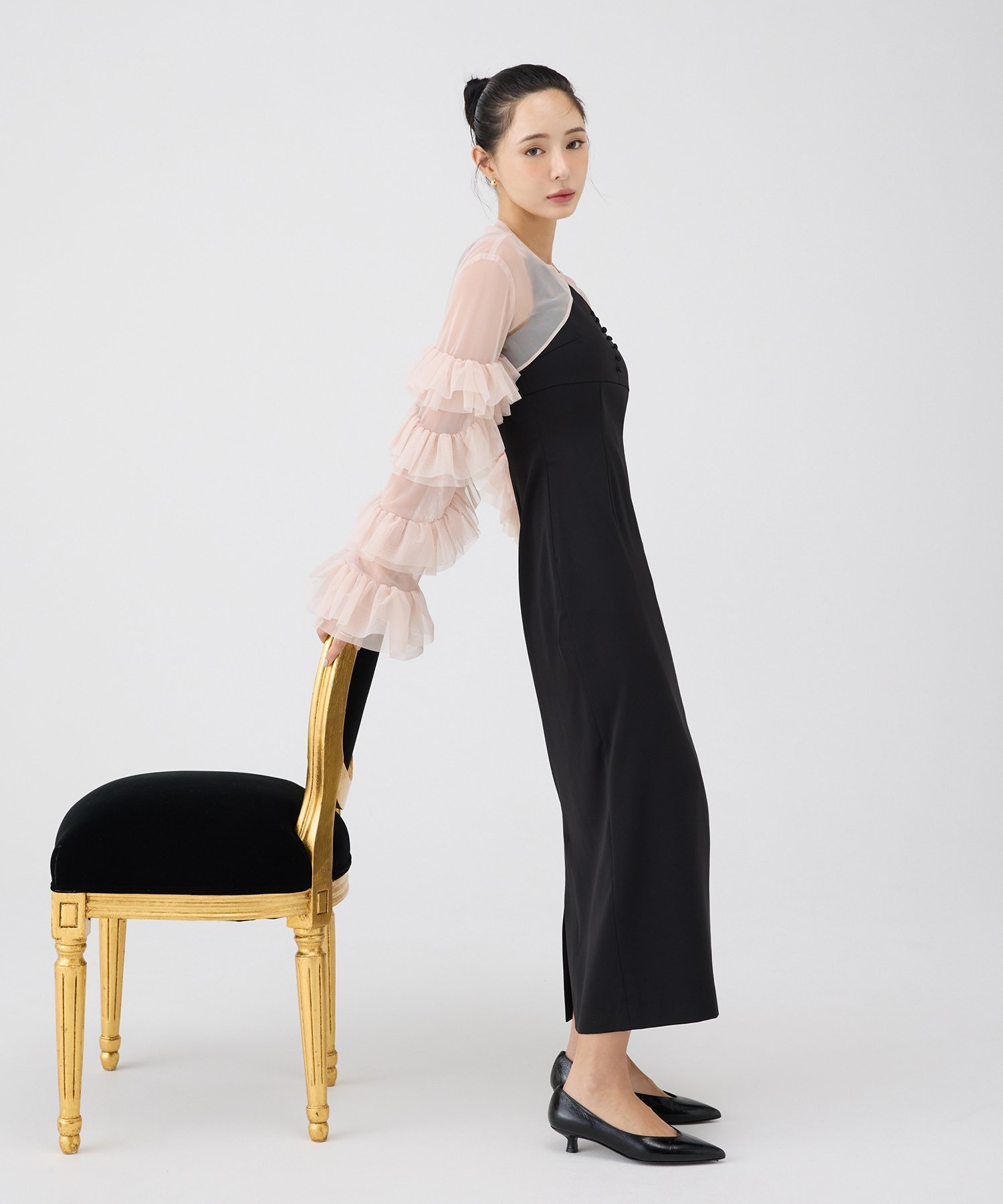 EIMY ISTOIRE｜ラッフルスリーブチュールボレロSETキャミドレス