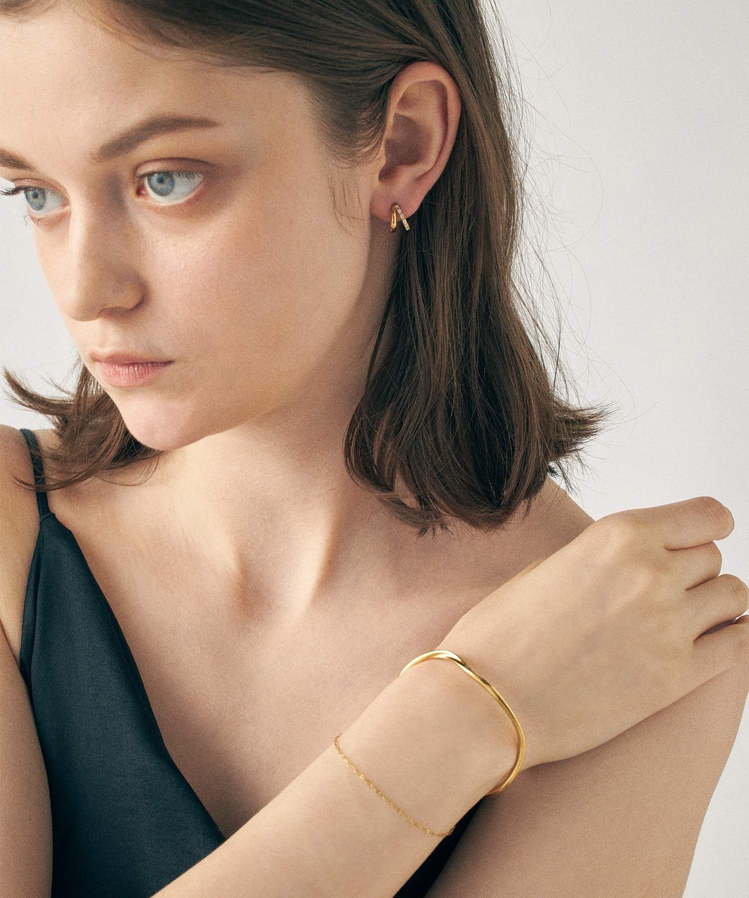 ete｜ビジュー ダブルライン ピアス | Rakuten Fashion(楽天