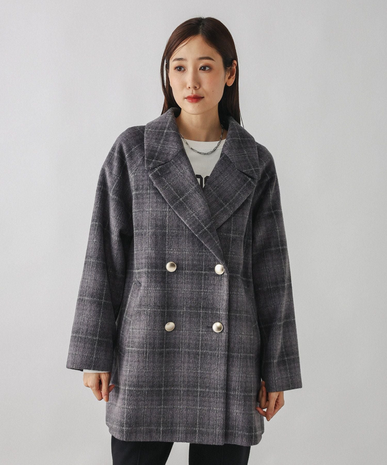 GLOBAL WORK｜軽やかストレッチ襟2WAYミドルコート/499658 | Rakuten