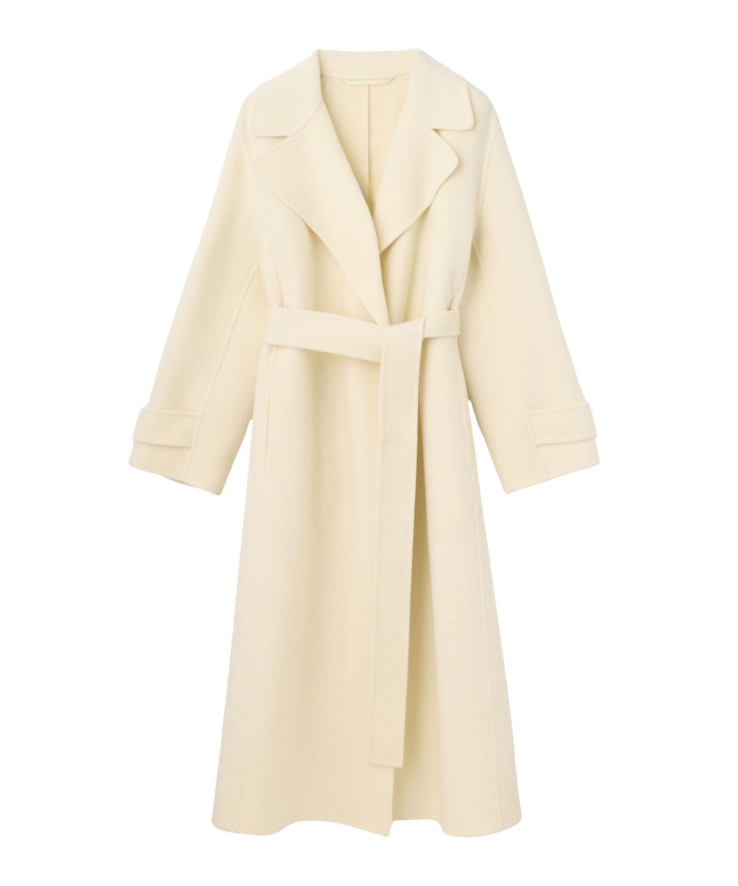 ANAYI リバーシャルムフードコート Mサイズ アイボリー ベルトリボン