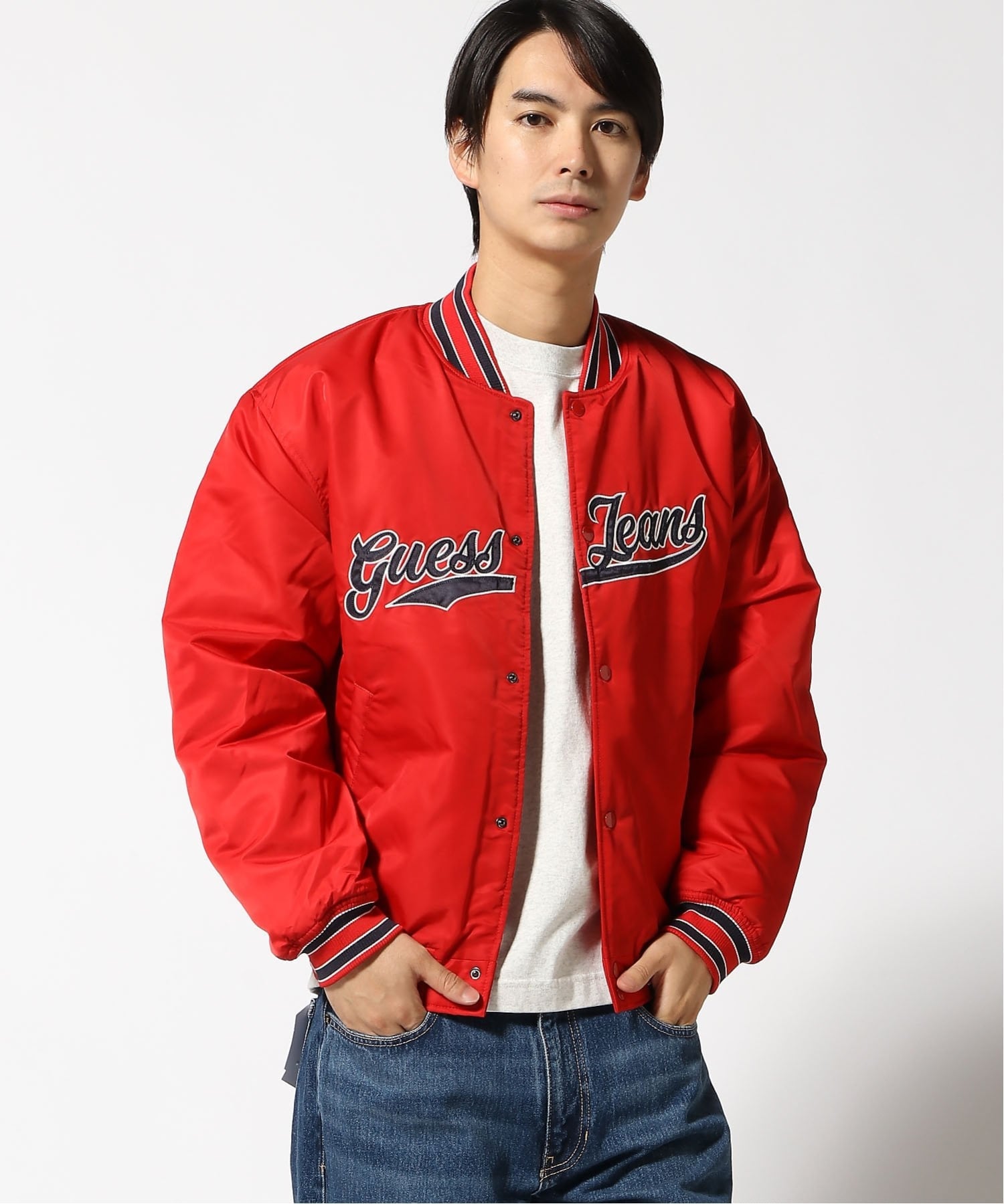 GUESS｜GUESS JEANS ジャケット アウター(M)SCRIPT Varsity Jacket