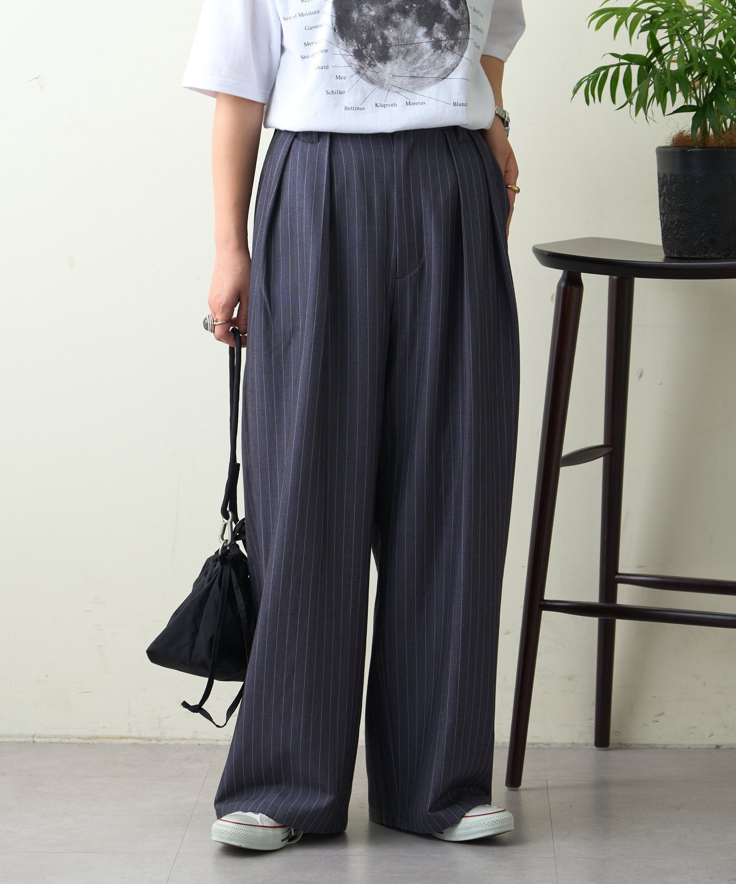 A.F ARTEFACT タック ボリュームパンツ サイズ2 ベージュ 春夏 A.F