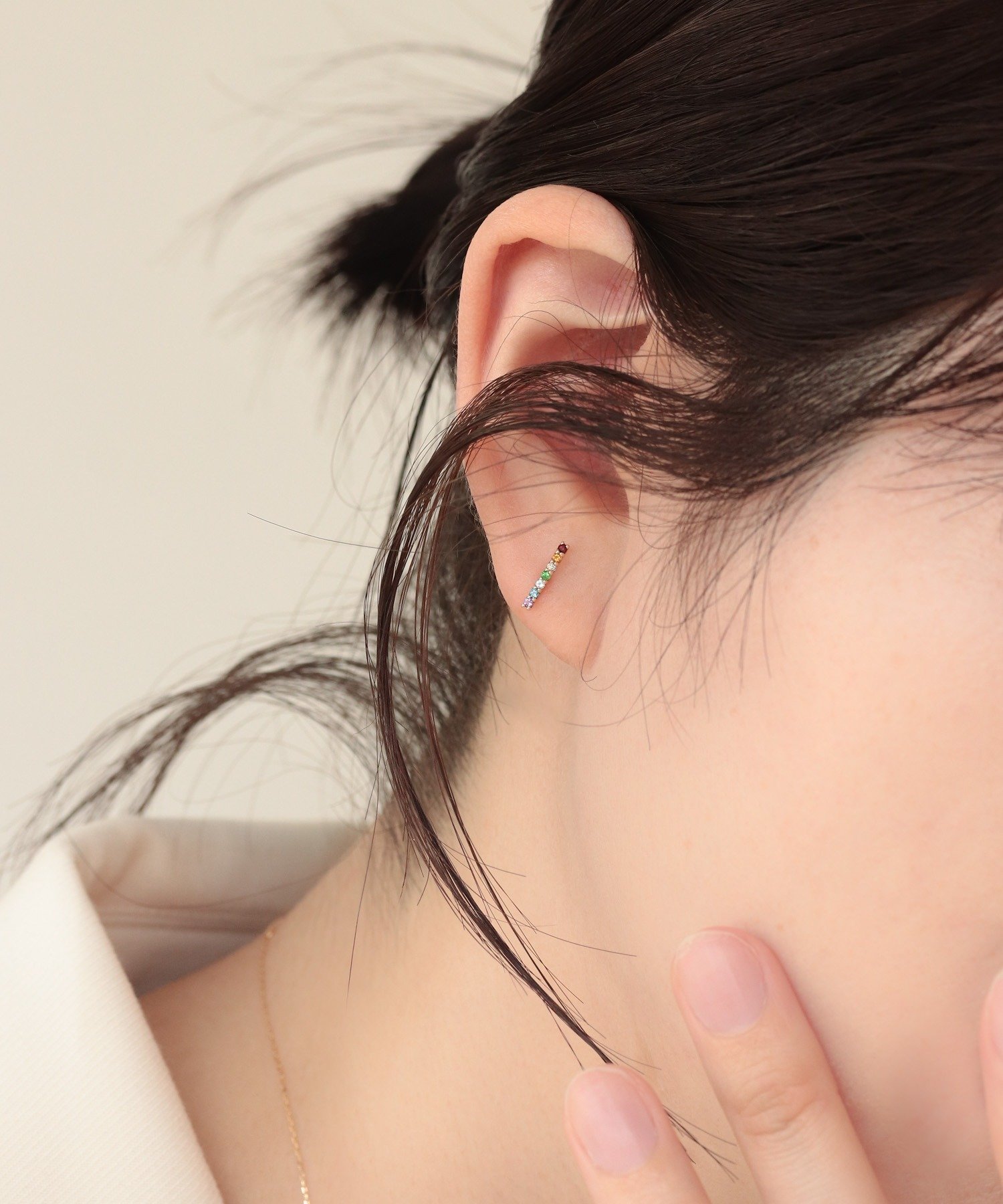 NOIR DE POUPEE｜K10 Lucky U petit joie 虹ラインピアス | Rakuten