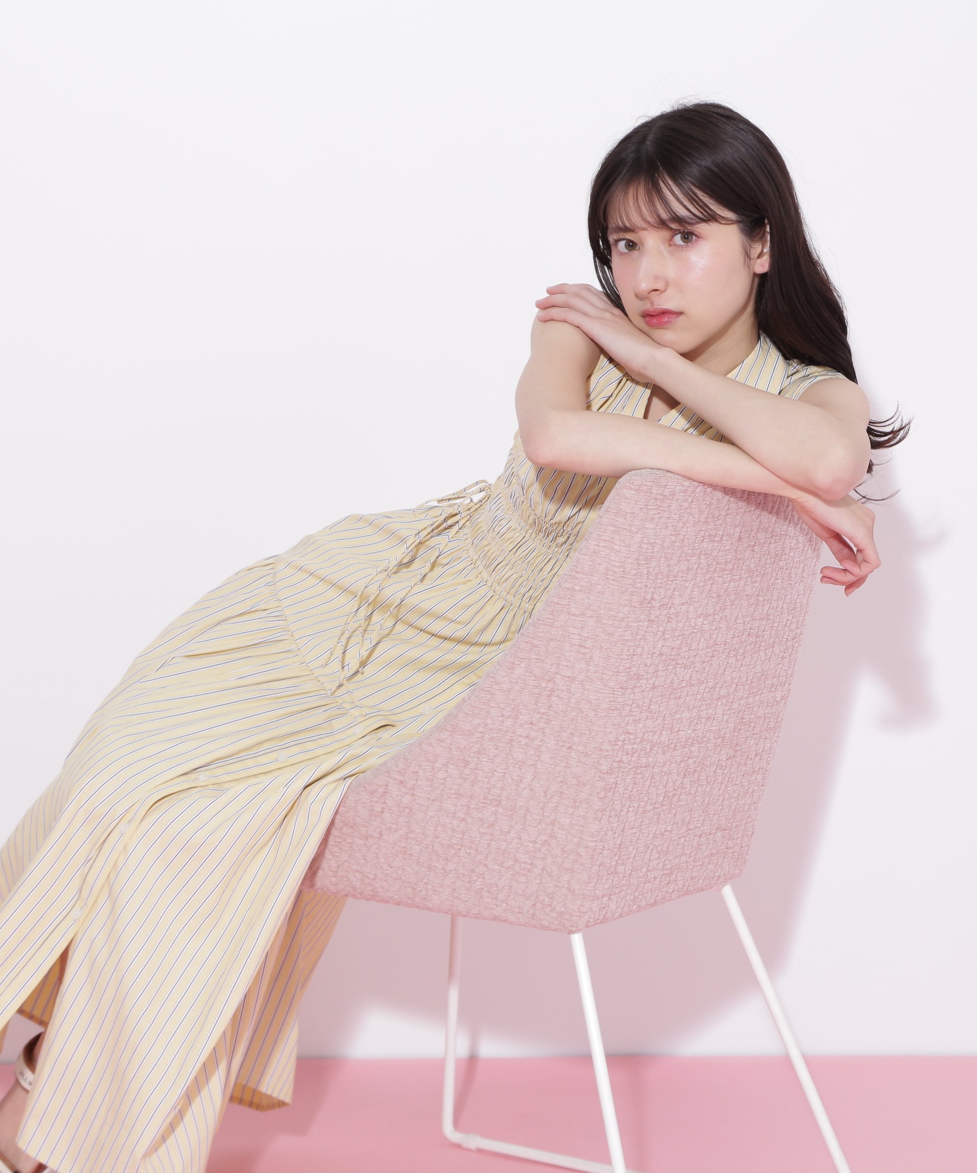 JILL by JILL STUART｜ウエストシャーリングストライプシャツ