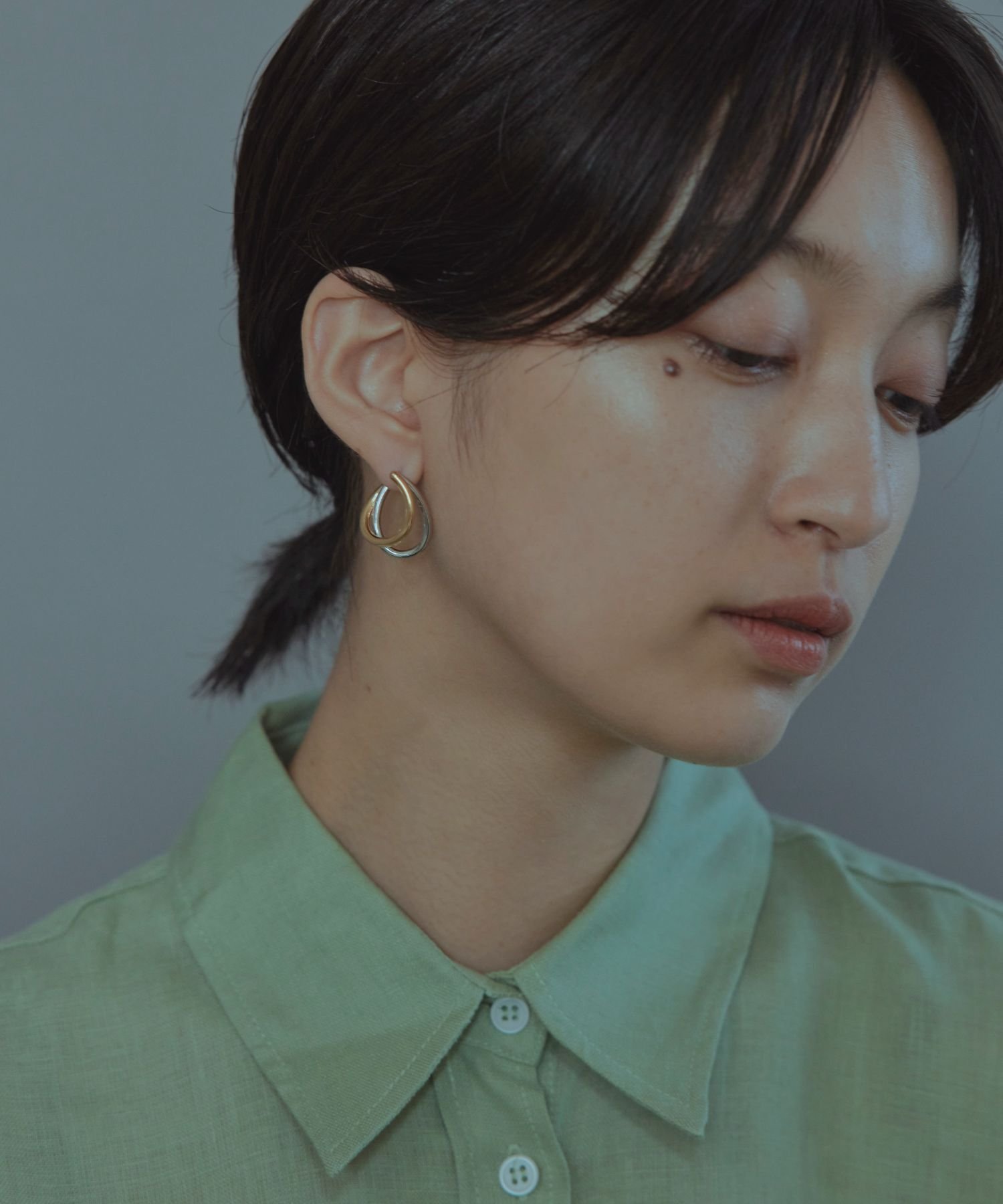 Jouete｜サークルピアス ティアドロップ コンビカラー | Rakuten