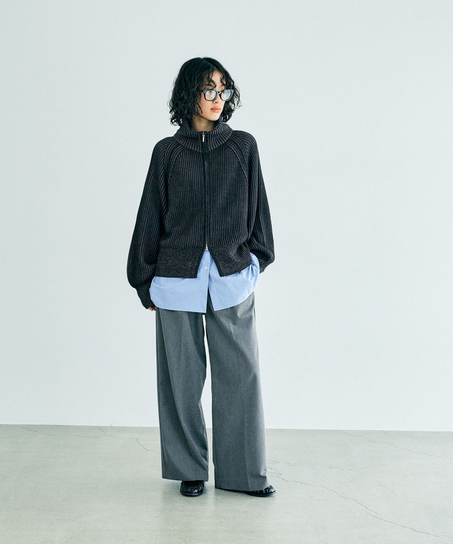 LEPSIM｜7ゲージ配色リブZIPカーディガン | Rakuten Fashion(楽天