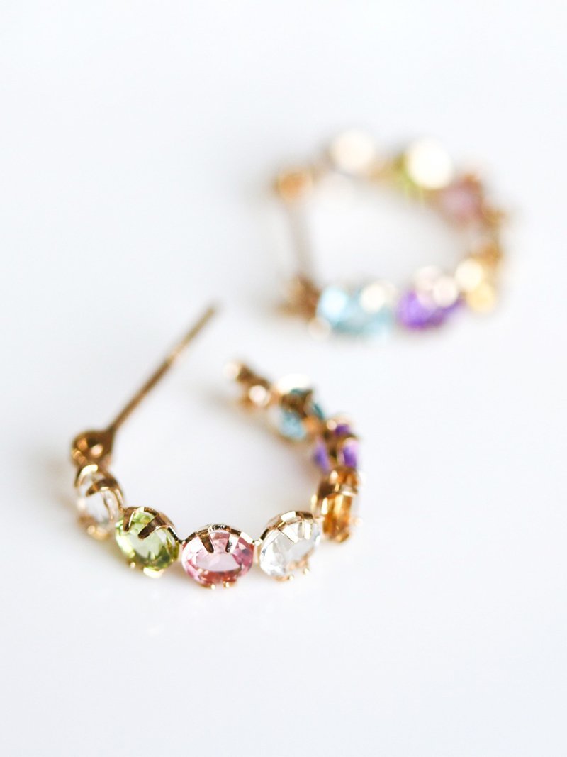 cui-cui｜マルチカラー スナップ フープ ピアス | K10YG | Rakuten