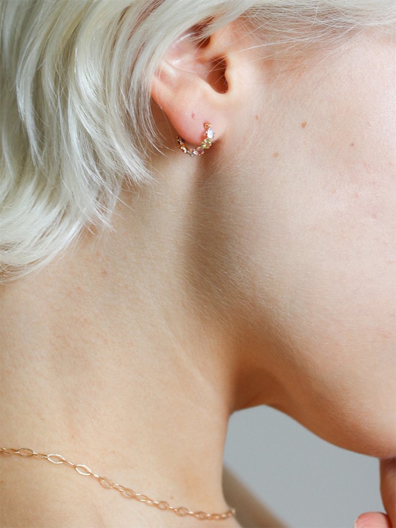 cui-cui K10 ペリドット スナップフープ ピアス 専用ポーチ・箱付き