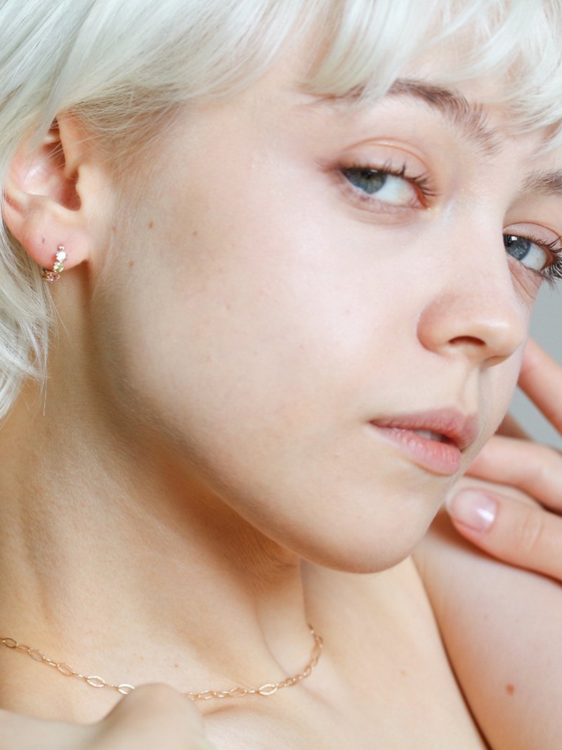 cui-cui｜マルチカラー スナップ フープ ピアス | K10YG | Rakuten