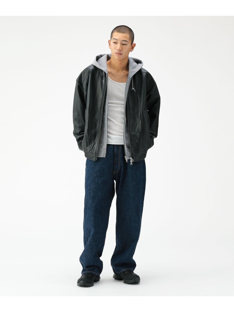 楽天市場】BEAMS ワイドフィット 4ポケット レザー ブルゾン 25AW