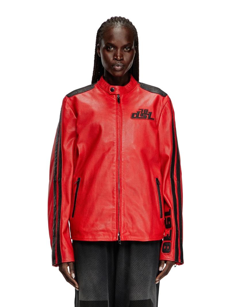 DIESEL ディーゼル レザーシングルライダース ブレイブマン パンチング