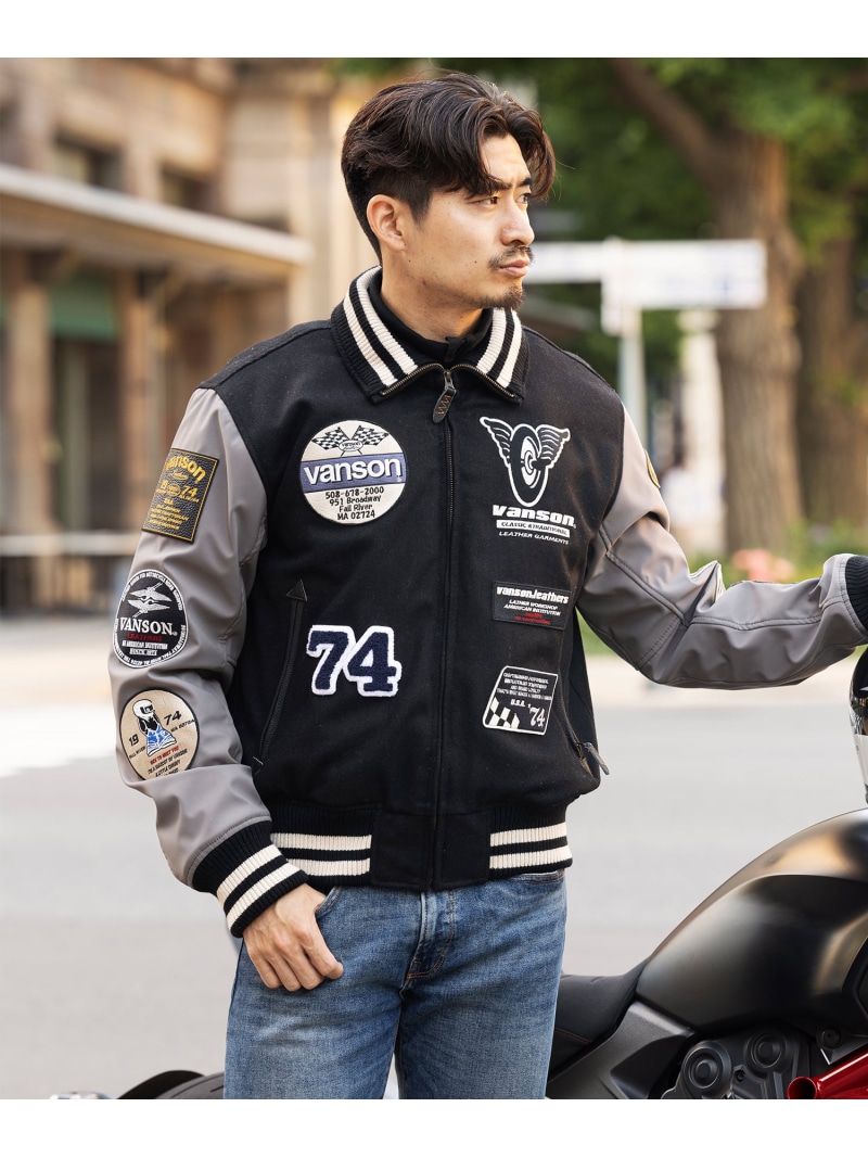 Vanson 販売済み レザージャケット レザースタジャン Vanson レッド