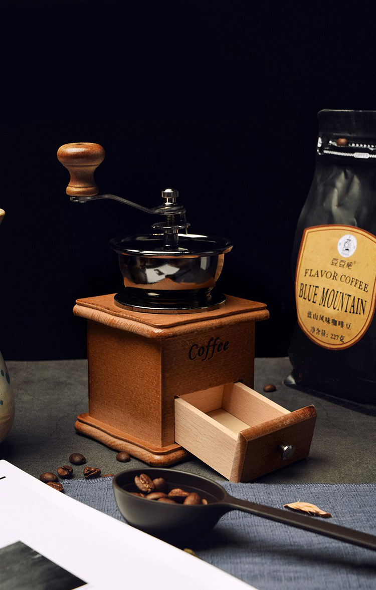 楽天市場】コーヒーミル 手挽き 復古式 手動 木製 アンティーク 家庭用