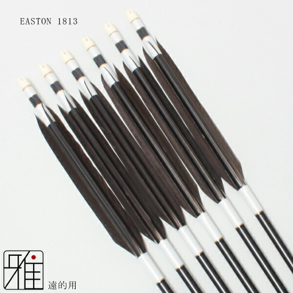 楽天市場】弓道 矢 ジュラルミン矢 6本組遠的矢 黒手羽 1813シャフト矧