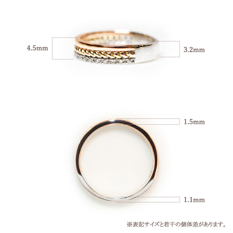 楽天市場】ダイヤモンド 0.12ct トリニティ リング 指輪 18金 18K K18