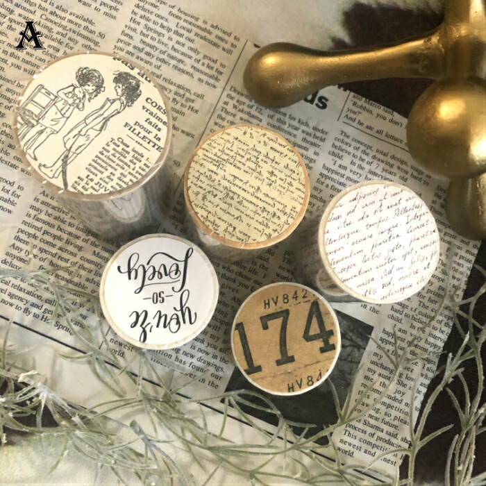 楽天市場】海外製 マスキングテープ セット☆ 8m 英字 (m4) 新聞