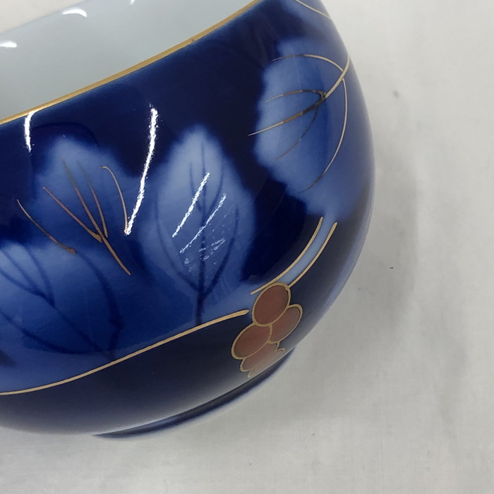 1765 深川製磁葡萄瑠璃茶器セット急須1客湯呑蓋付5客