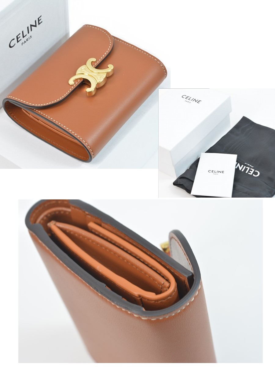 楽天市場】【未使用品】セリーヌ 財布 トリオンフ スモールフラップ