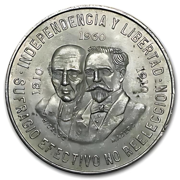 楽天市場】1960 年メキシコ銀貨 10 ペソ 150 周年記念平均円周 : 世界